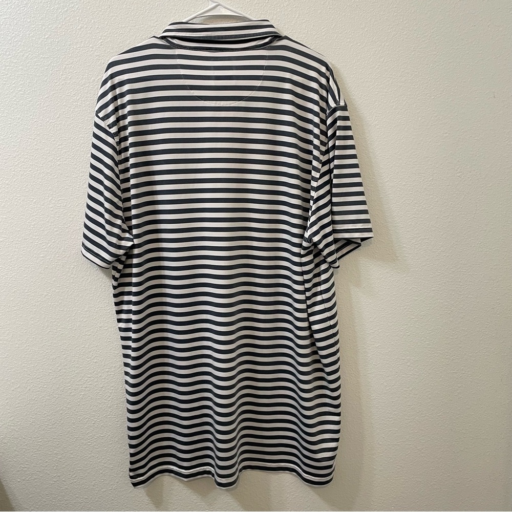 Kenneth Cole golf striped polo shirt white black xl - Picture 4 of 4